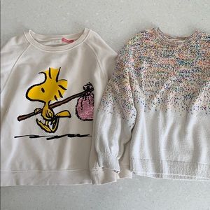Zara girls sweaters size 9/10 Snoopy Woodstock